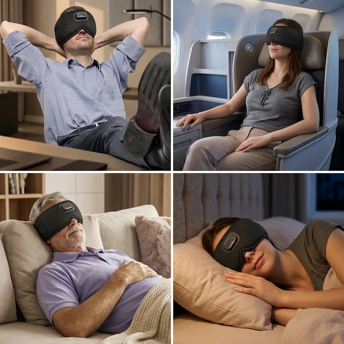 Somnia™ utilisé à la maison, en voyage, au bureau et pendant un moment de détente